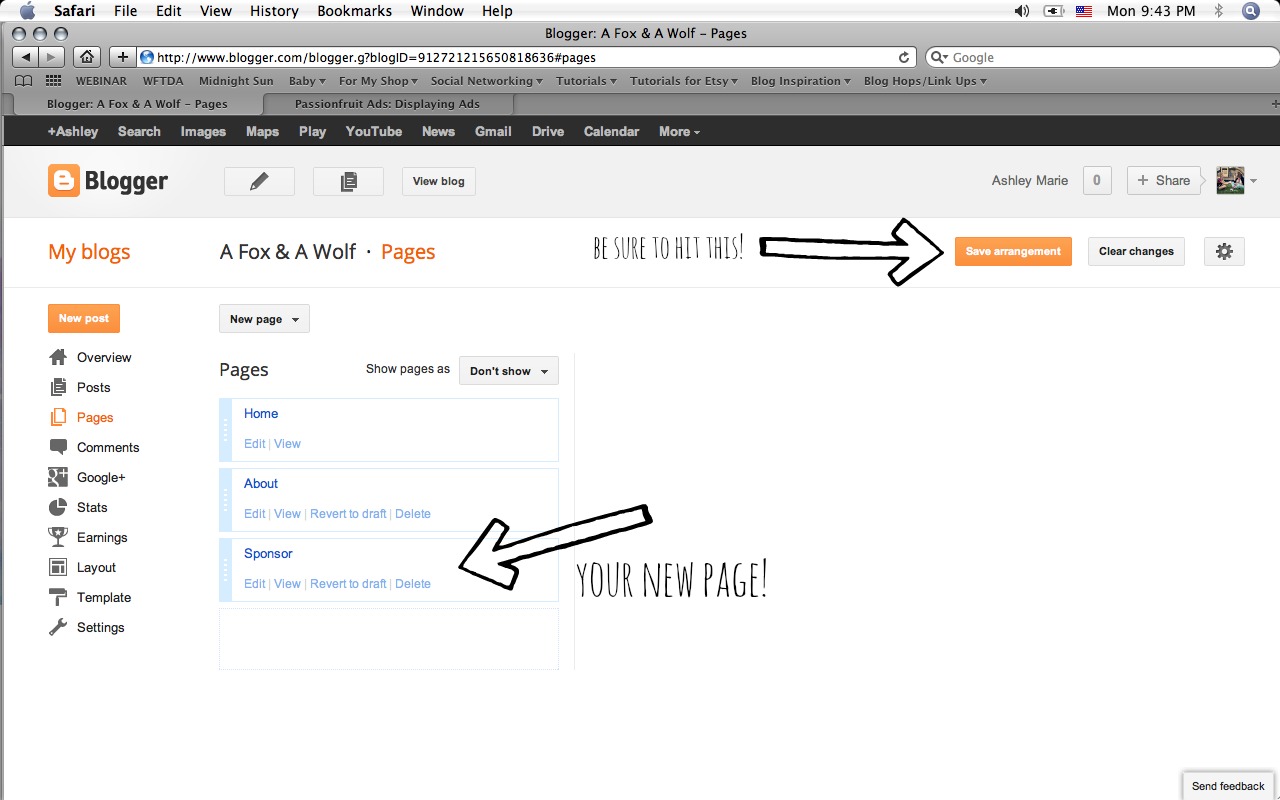 B.You: How To: Add Pages on Blogger