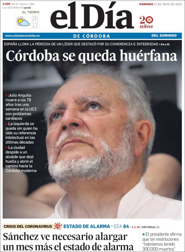 Recordando a Julio Anguita. Dos portadas