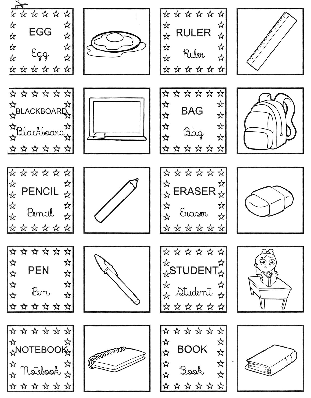 Jogo da Memória para colorir e imprimir - Mundinho da Criança