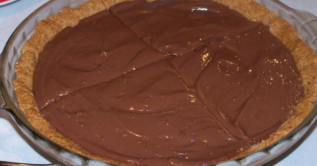 Homemade Gluten Free "Instant" Chocolate Pudding Pie, low glycemic, so