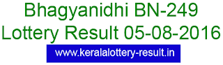 Kerala Bhagyanidhi BN 249 lottery result today 5-8-2016 Bhagyanidhi BN249, Kerala Bhagyanidhi BN 249, Lottery result Bhagyanidhi BN 249 today 5-8-2016, Kerala Bhagyanidh lottery result (BN-249) Kerala lottery result