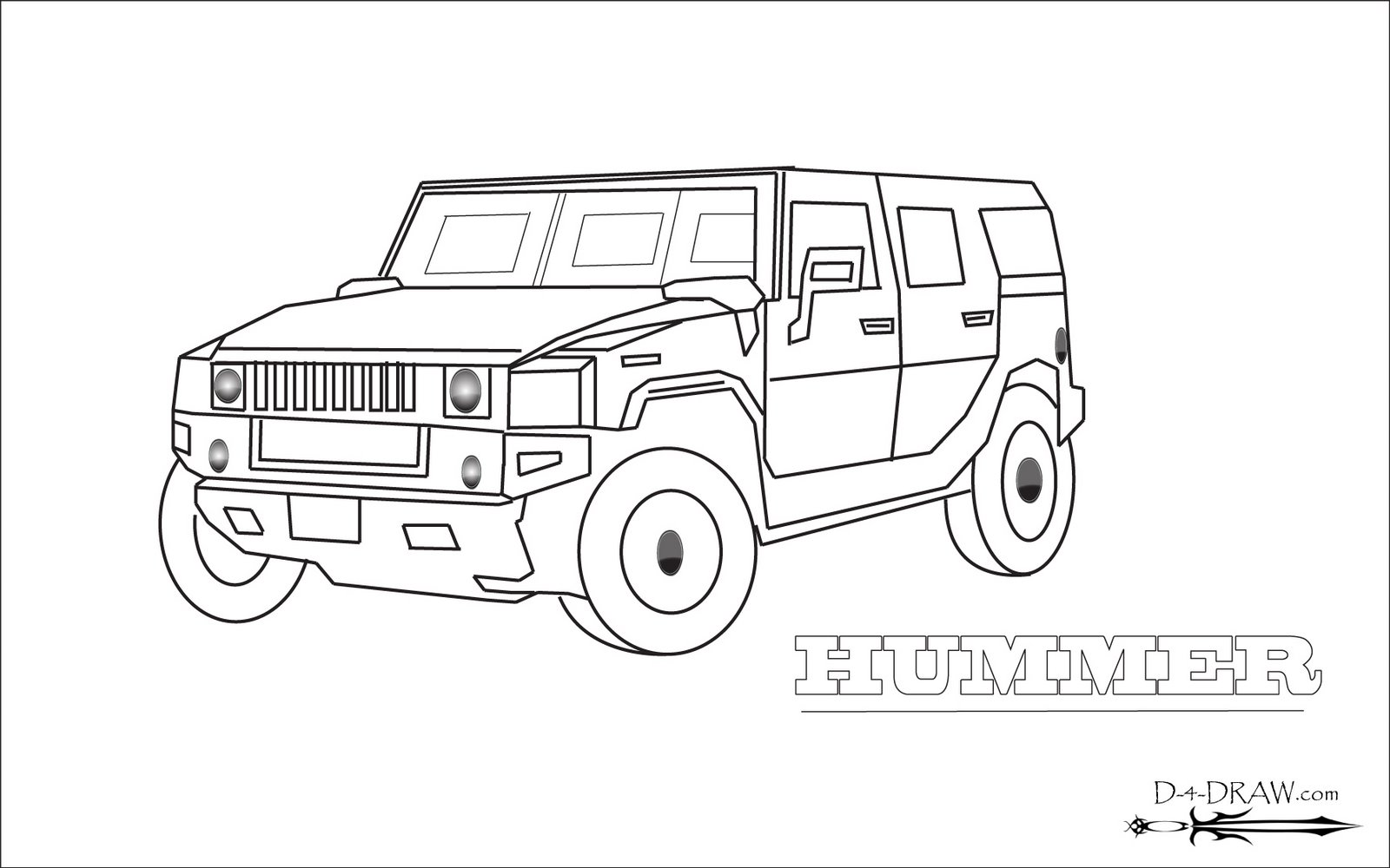 hummer limo colouring pages