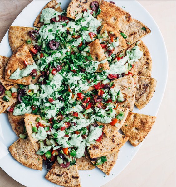 Vegan Greek-Style Pita Nachos Vegan Greek-Style Pita Nachos