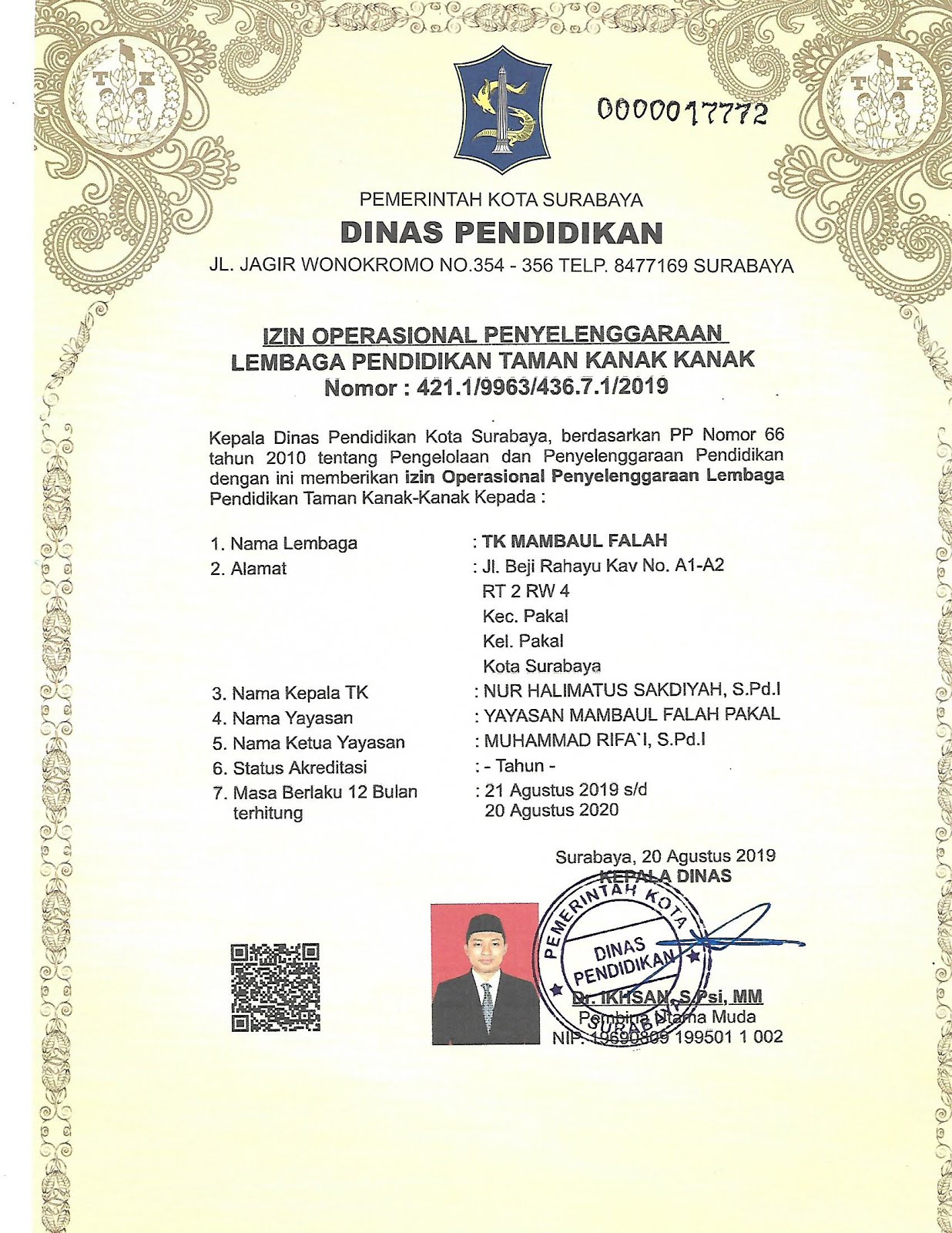 Sudah Terdaftar Dinas Prndidikan Surabaya