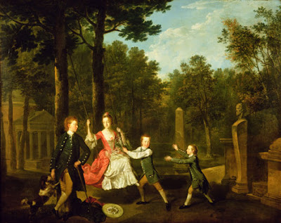 Portrait of the children of the 4th Duke of Devonshire in the gardens of Chiswick House, London by Johann Zoffany