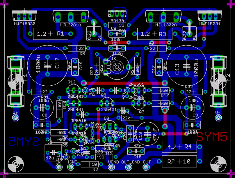 DIY ELECTRONICS PROJECTS: SymAsym simple high watt fet amplifier circuit diagram 