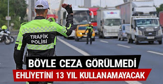 trafikte Kesilen rekor ceza şoke etti