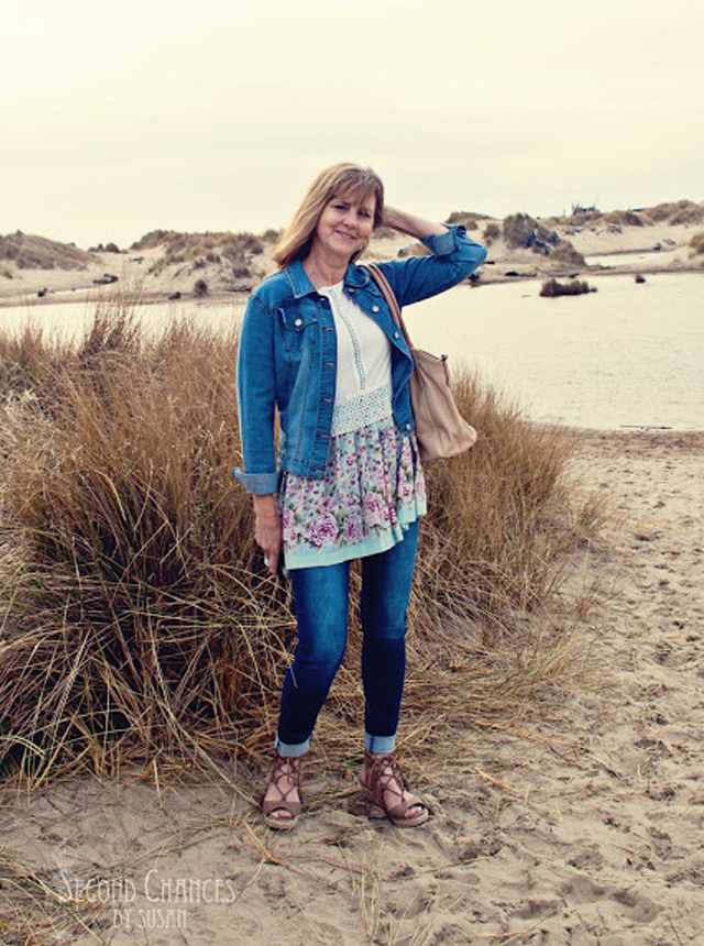 Learn how to take pre-loved clothes and refashion them into a tunic top that is perfect to wear with skinny jeans. Second Chances by Susan shows how.