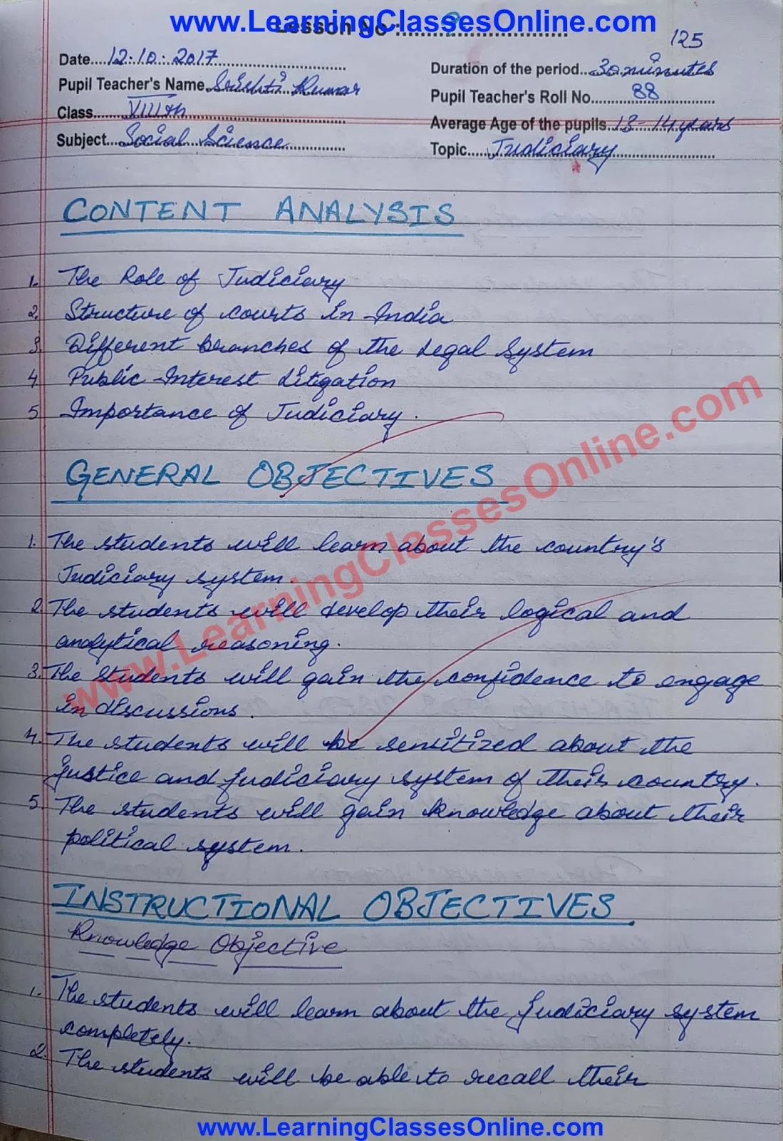 Lesson Plan For Social Science For B Ed