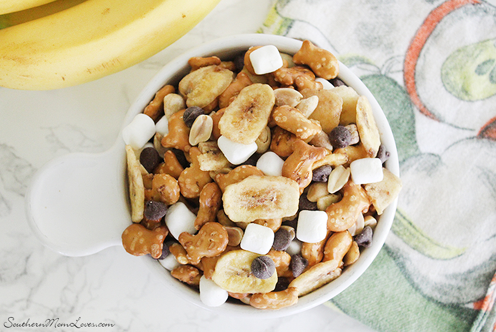 Southern Mom Loves Banana Rocky Road Pretzel Goldfish Snack Mix Recipe