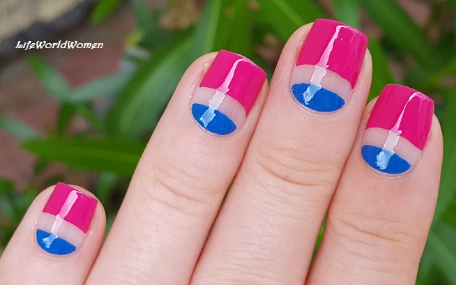 Blue and Pink Negative Space Nails | Gorgeous Spring Nail Designs To Brighten Up The Season