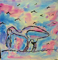 watercolor resist glue ink wet practiced techniques wash such could