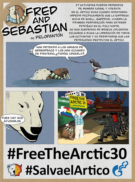 Cómic Fred and Sebastian para Greenpeace #FreeTheArctic30