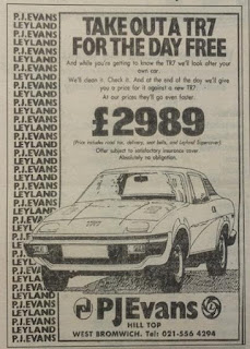 P J Evans West Bromwich advert May 1977