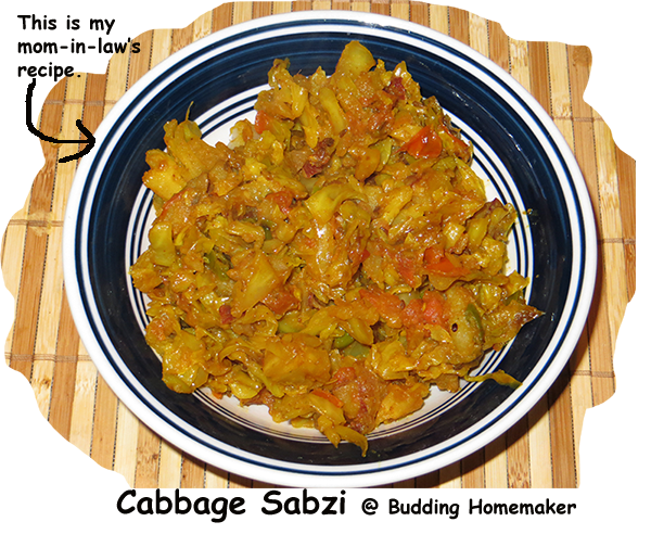 Budding Homemaker Cabbage Sabzi / Patta gobi ki sabzi