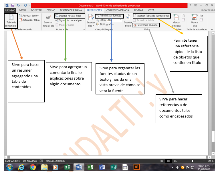 Word Y Sus Partes