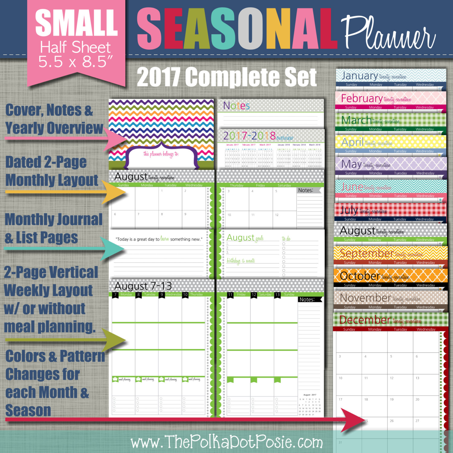 small yearly calendar