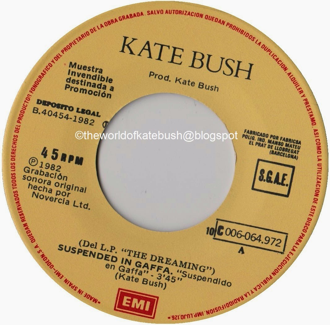 THE WORLD OF KATE BUSH Suspended In Gaffa Spanish 7" Single