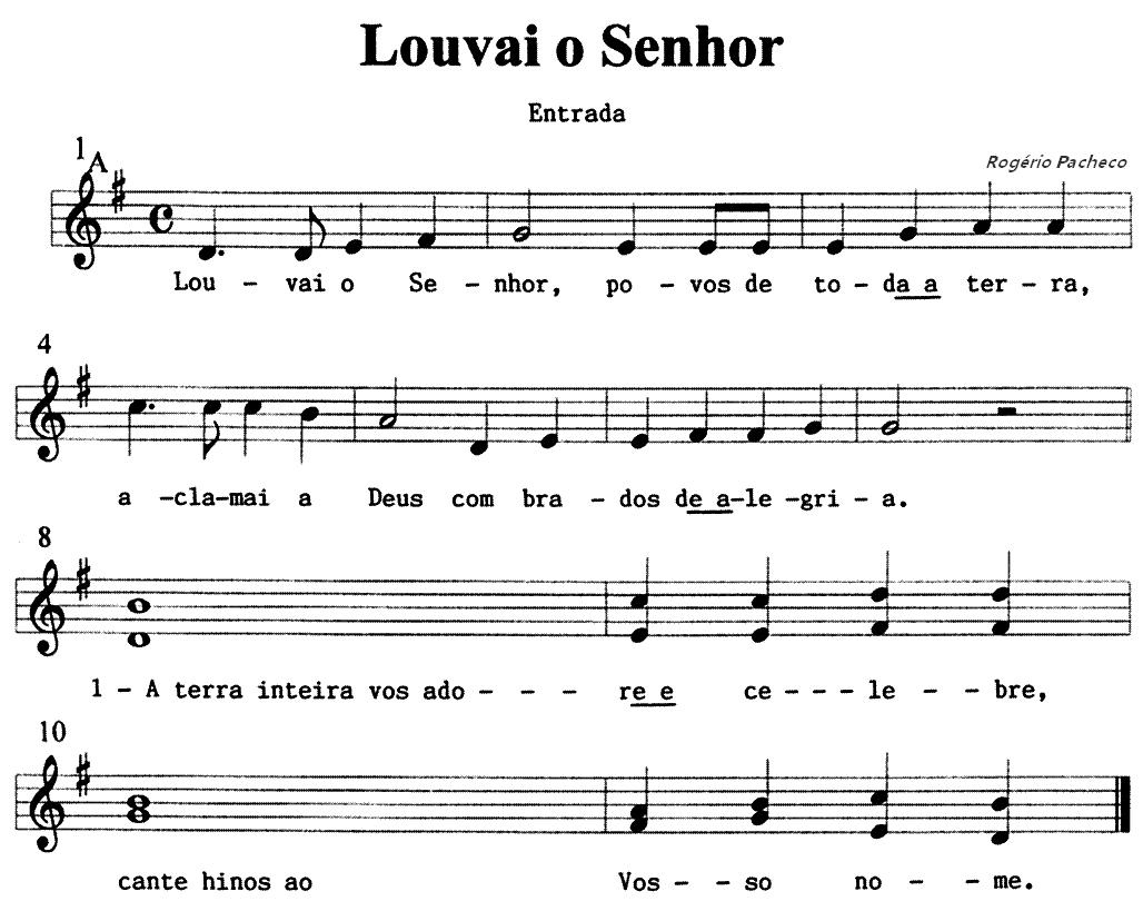 Partituras para liturgia Partitura Louvai o Senhor