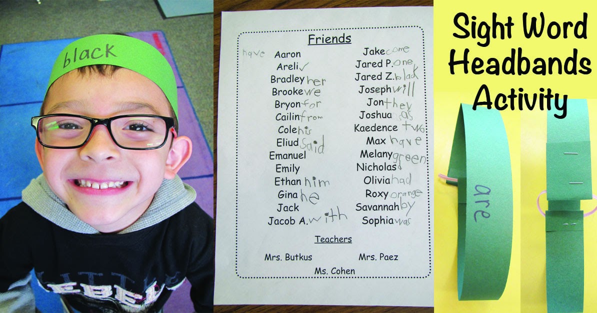 Sight Word Headbands!