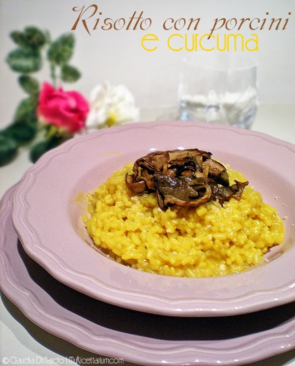 risotto con funghi porcini e curcuma