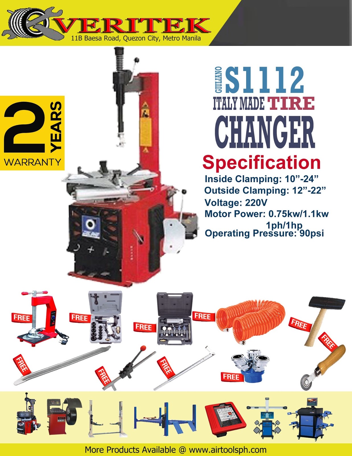 Giuliano S1112 Tire Changer Italy made Philippine Automotive