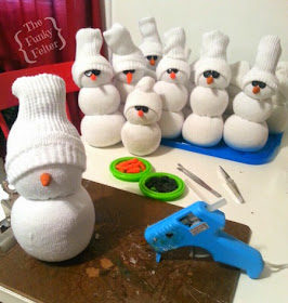 how to easily make a sock snowman by the funky felter