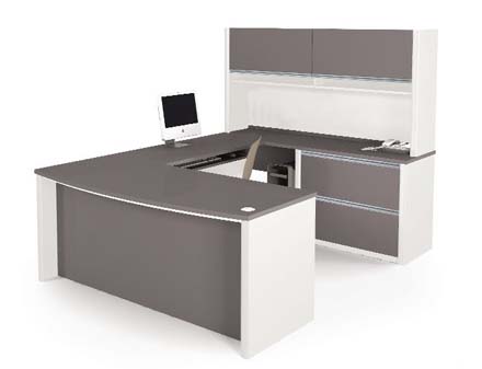 Design Office Computer Desk Wood U-Shape