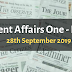 Current Affairs One-Liner: 28th September 2019