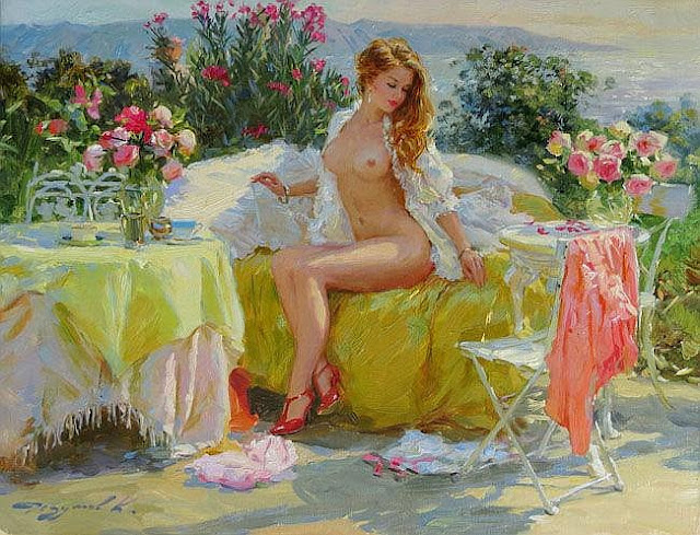painting of a women by Konstantin Razumov