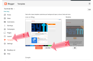 TecHindiMe-how-to-remove-or-hide-powerd-by-blogger-in-blog-in-hindi-step-1&2