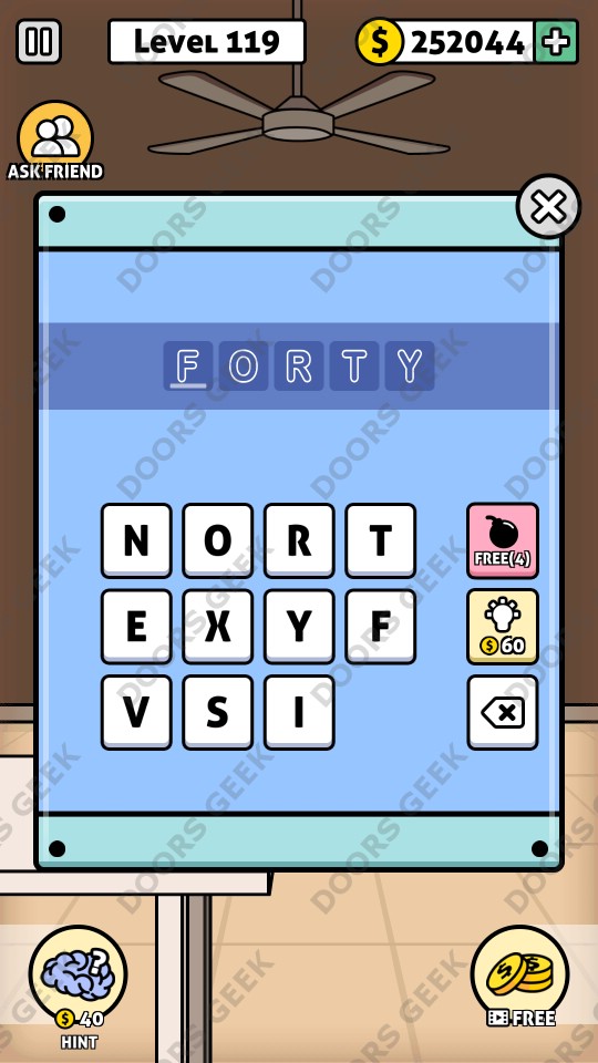 Escape Room Mystery Word Level 119 Answer Doors Geek