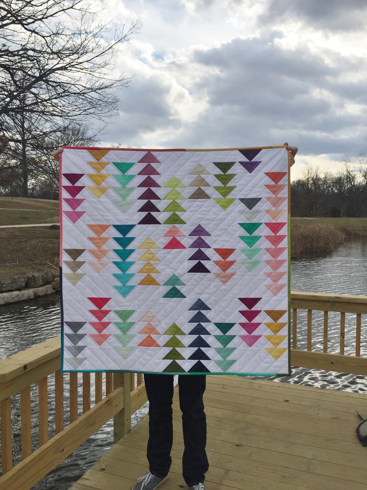A Blue Sky Kind of Life Rush Hour quilt A finish!