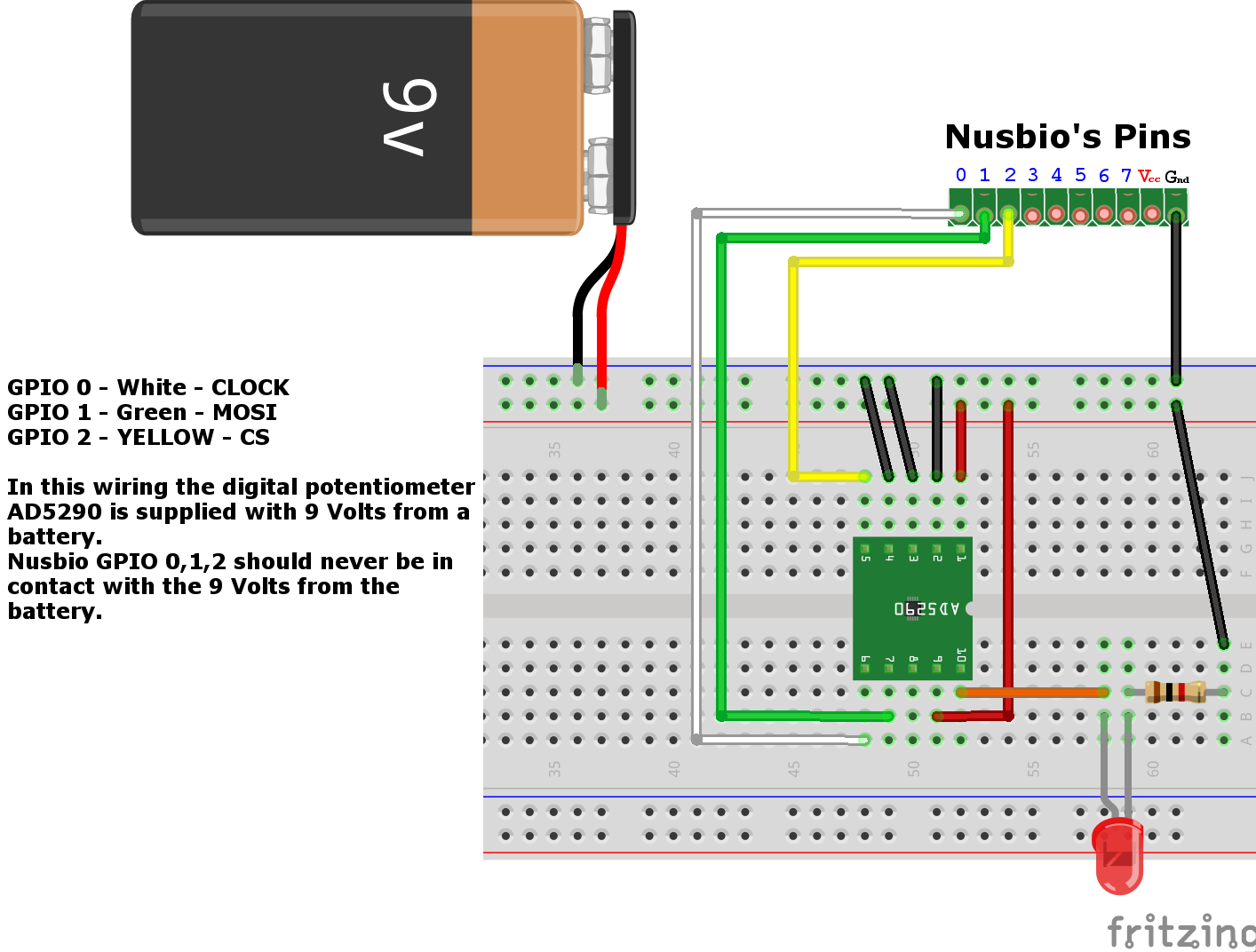 MadeInTheUSB Digital Potentiometer SPI AD5290 and Nusbio