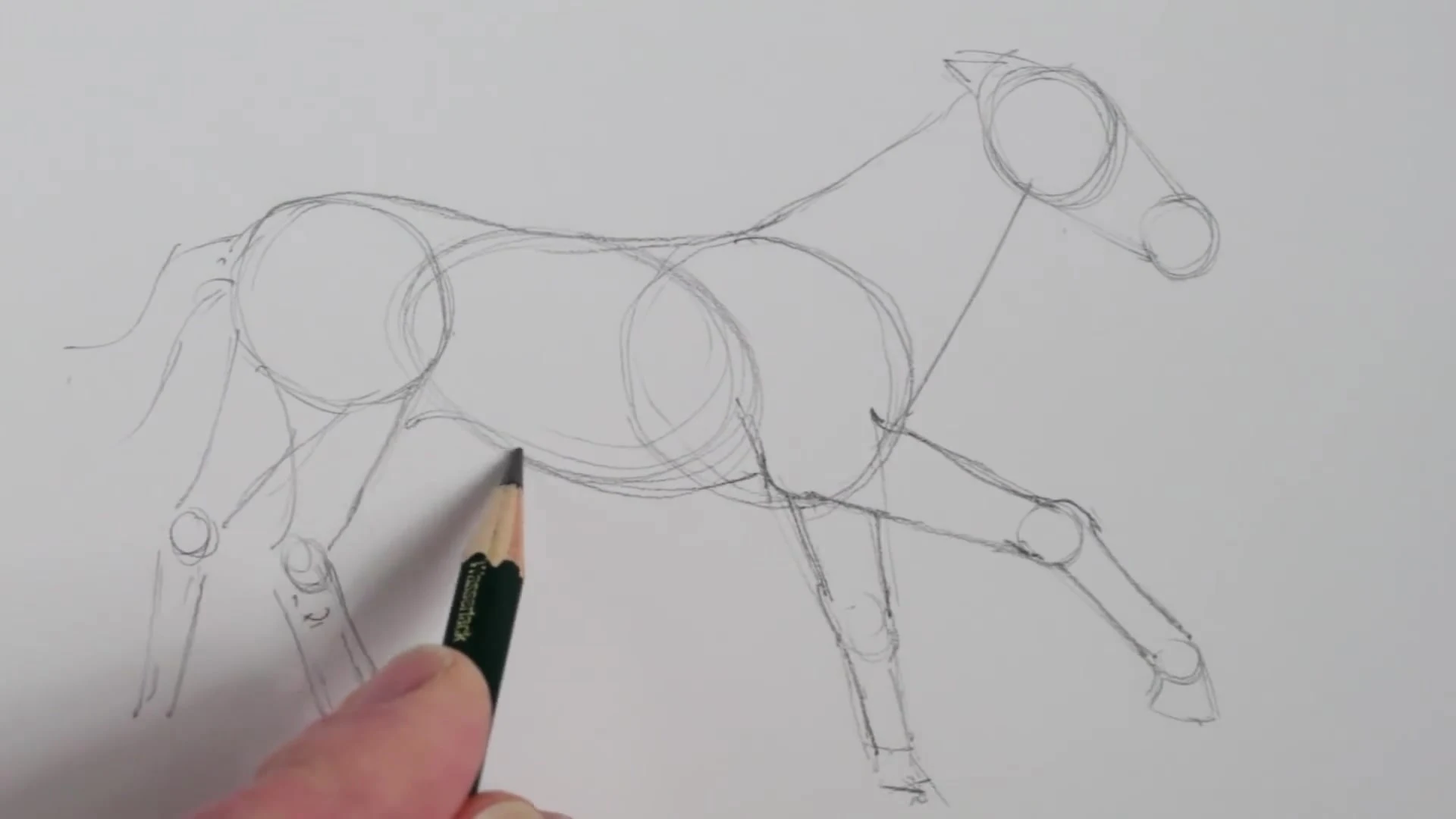 رسم حصان بالرصاص
