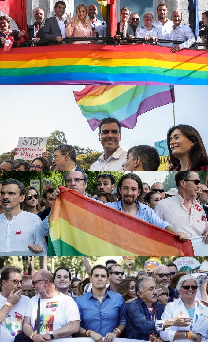 Políticos españoles en el día del orgullo gay