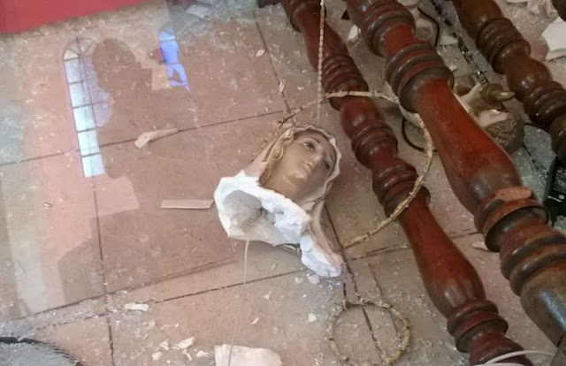 Resultado de imagem para Homem invade igreja e destrói imagens sacras em Fortaleza