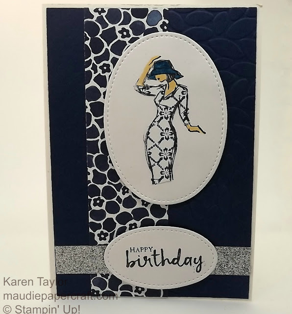 Stampin' Up! Beautiful You with paper piecing using Floral Boutique DSP