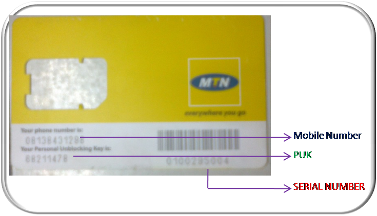 MTN SIM CARD AND SERIAL 795535