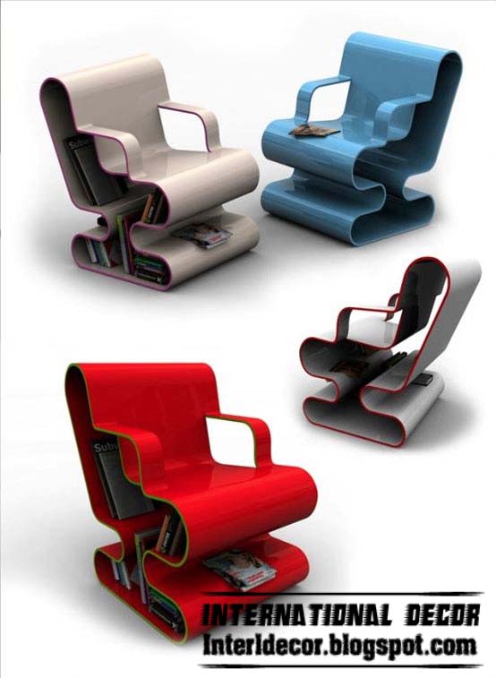 Interior Decor Idea: Contemporary chairs bookcase furniture