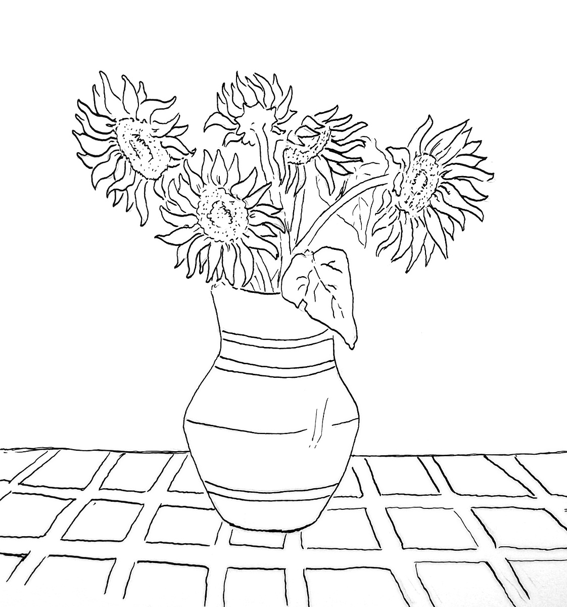 Brian's Notebook Vase of Sunflowers