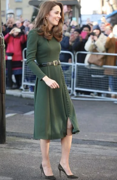 Kate Middleton wore Beulah London Yahvi dress and Kiki Classic Citrine and Diamond Cushion Drop Earrings