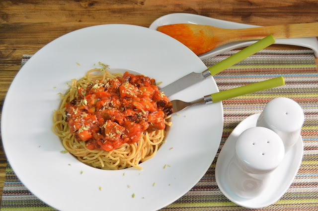 Espaguetis Integral Con Verduras
