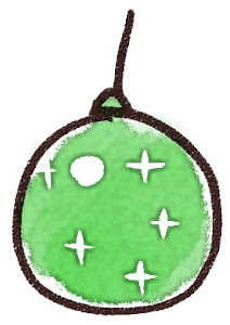クリスマスの玉飾りのイラスト 緑