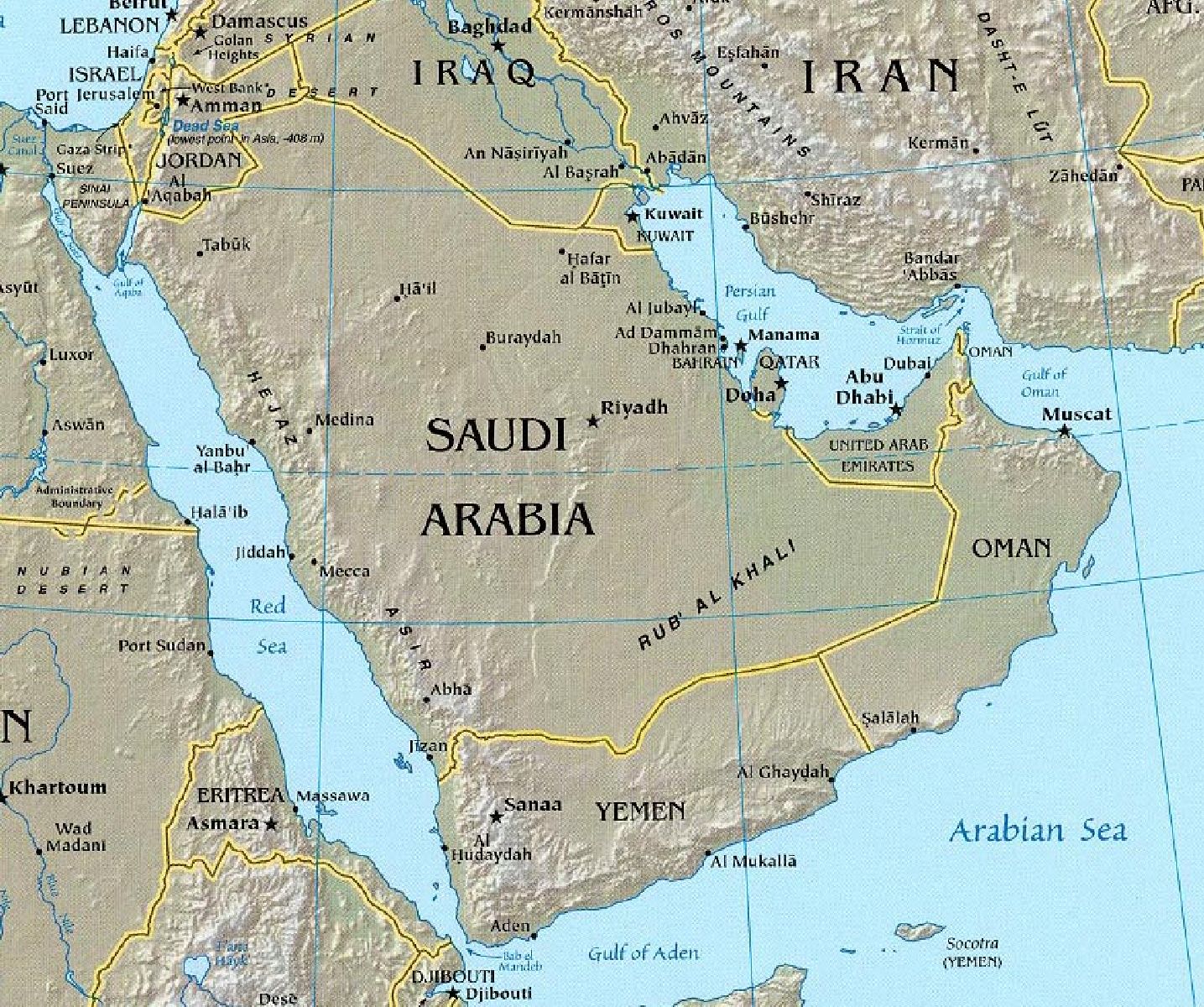 Саудовская аравия какой континент. Аравийский полуостров и Саудовская Аравия на карте. Политическая карта Аравийского полуострова. Йемен на карте Аравийского полуострова.