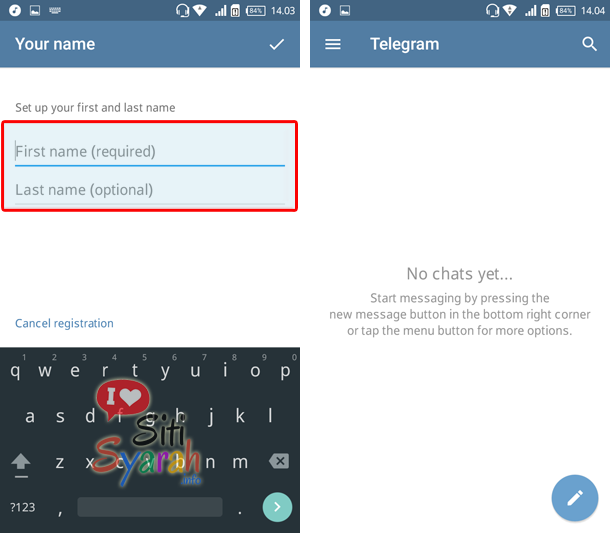 daftar telegram di android