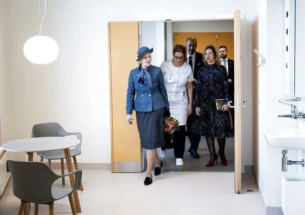 Queen Margrethe II attended the opening of the North Wing at Rigshospitalet in Copenhagen. the treatment of patients with burns, epilepsy