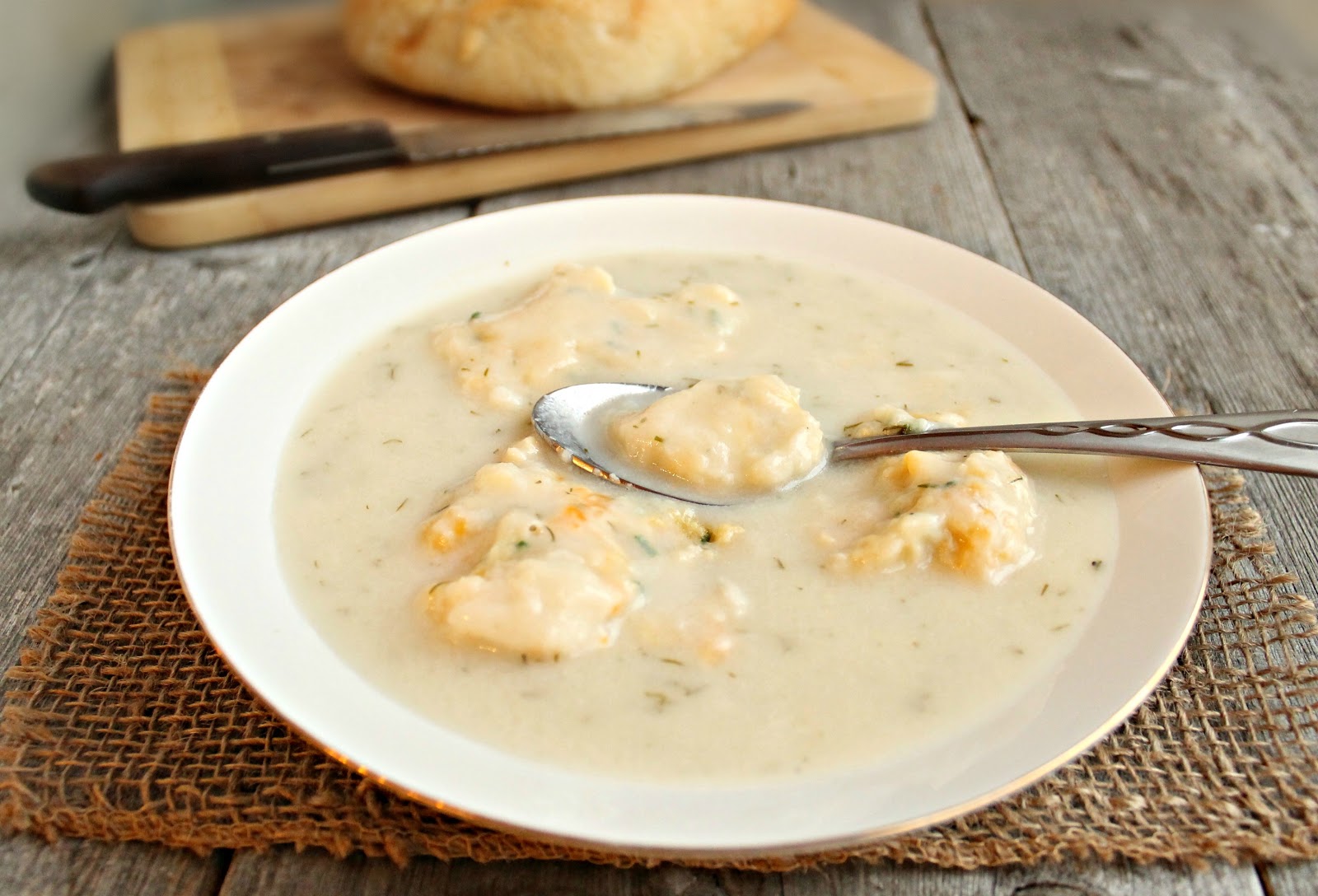 Hungry Couple Cream of Chicken Soup with Cheddar and Herb Dumplings
