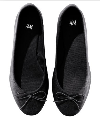 h&m flat shoes black