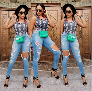Actress Rukky Sanda Shows Off Her Admirable Sitting Room As She Rocks Pants